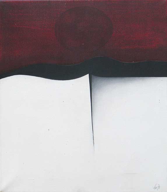 Ohne Titel (Sonnenuntergang mit Faltung), 1973, 35 × 40 cm, Öl auf Leinwand