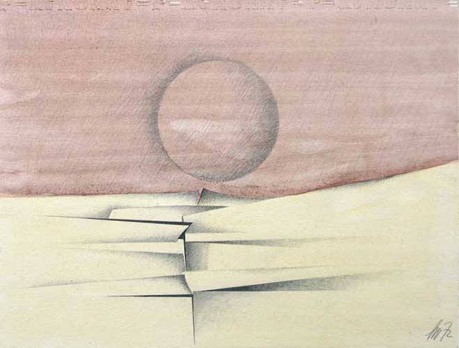 Ohne Titel, 1972, 30 × 23 cm, Mischtechnik (Bleistift und Gouache) auf Papier