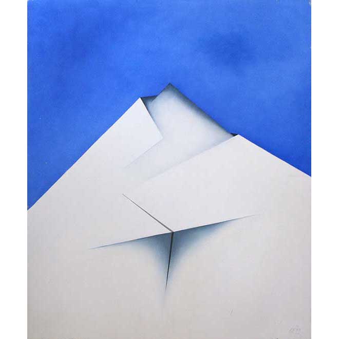 Ohne Titel (abstrahierter Berg), 1979, 100 × 120 cm, Öl auf Leinwand